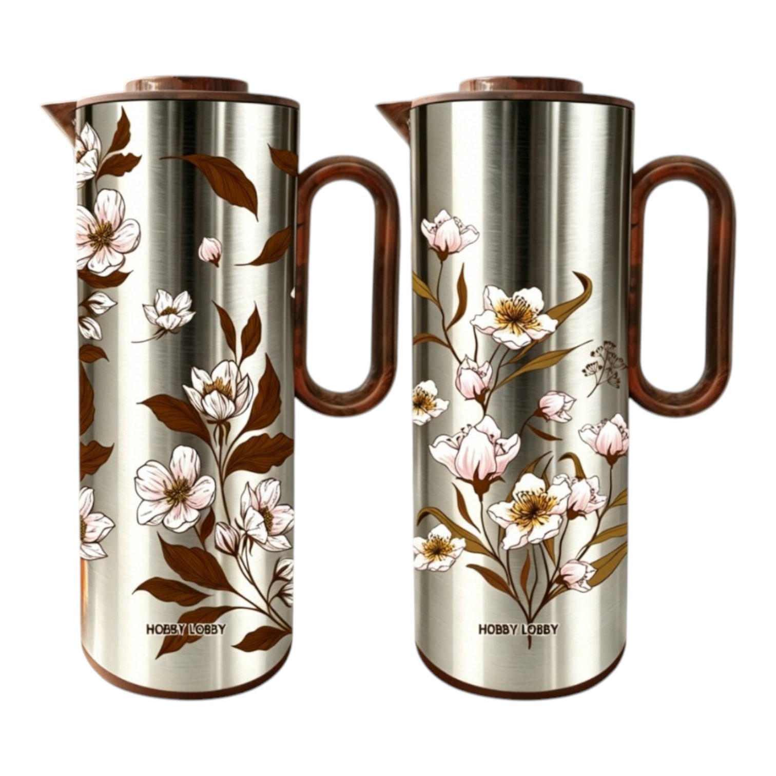 Vintage Floral Stainless‑Steel