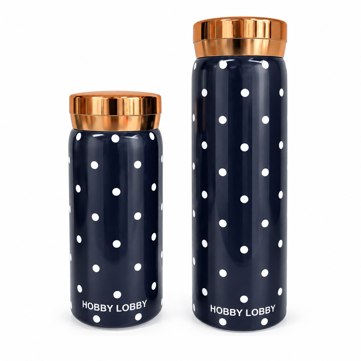 Navy Blue White Polka